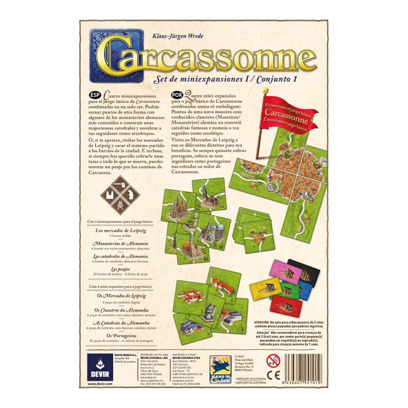 Carcassonne: Expansiones Reunidas - Set de Miniexpansiones I / Conjunto 1