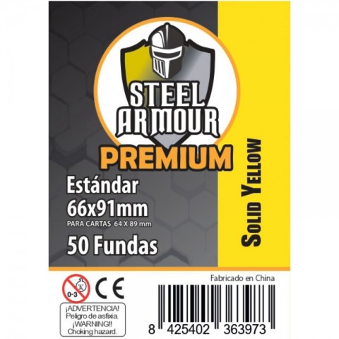 Fundas Steel Armour Estándar PREMIUM Solid Yellow (50)